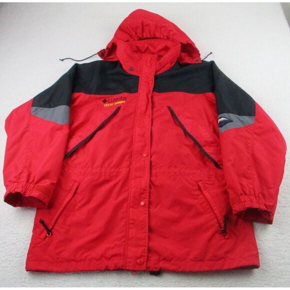 Columbia Tech Series Jacket Womens Medium Red Omni Tech Waterproof Breathable‎ M - Picture 1 of 14